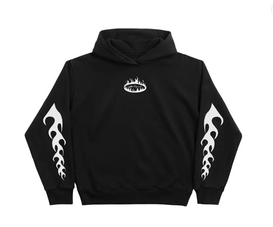 FLAME LOGO OVERSIZED HOODIE.